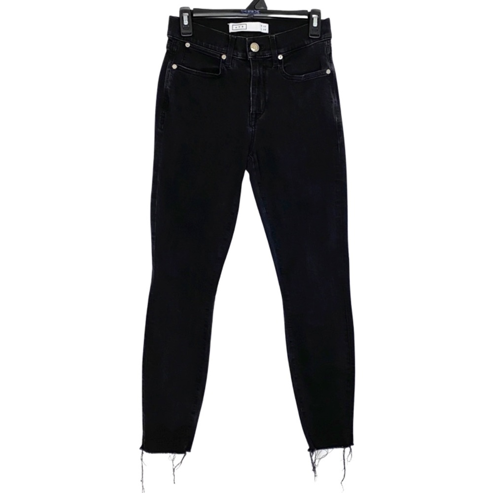 AYR The Chiller Skinny Jeans Faded Black Raw Hem Waist 27 Womens Size 4 Small